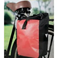 Dunlop Fahrradtasche für Gepäckträger, mit extra Fach, reflektierendes Stoffdreieck an der Seite, umrüstbar zur Schultertasche, wasserfest, Farbe rot