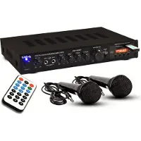 Etc-shop Verstärker Bluetooth USB MP3 Receiver 2 Mikrofone AMP4500BT