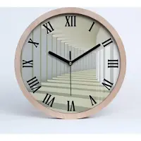 Tulup Holzuhr 25fi cm wanduhr - schwarze Spitzen - Gang