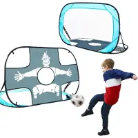 Famanu 2-in-1 Fußballtor mit Zielwand - Pop-Up Fußballtor - 1 Stück - 125x80 cm