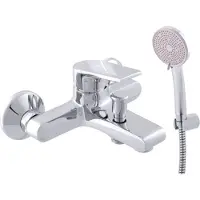 RAV COLORADO Wand-Wannenmischer in Chrom SLEZAK Ihre Wahl: Mit Handbrause mit festem Halter,