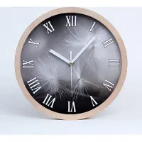 Tulup Holzuhr 25fi cm wanduhr - weiße Spitzen - Löwenzahn Samen