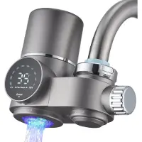 Homelody Wasserhahn-Wasserfilter, Heimküchen Wasserfilter mit Blaulicht Desinfektionsfunktion, entfernt Chlor und Schwermetalle