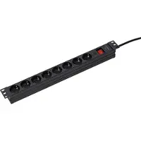 As Schwabe as-Schwabe 8-fach Steckdosenleiste RACK 19 Zoll 3m Netzwerk Mehrfachsteckdose