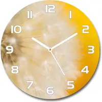 Tulup Wanduhr aus Glas 30fi Glasbild Glasuhr Gehärtetes Glas - weisse-zeiger - Dandelion
