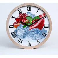 Tulup Holzuhr 30fi cm wanduhr - schwarze Spitzen - Granatapfel Eis