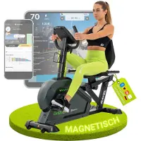 Hop-Sport HOP SPORT HS-120L Liegeergometer für Zuhause mit 32 verstellbaren Widerstandsstufen | Leise Heimtrainer mit Smart Bluetooth APP, Großer Bequemer Sitz