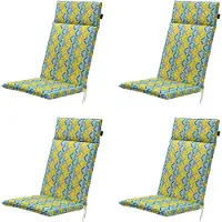 Madison - Gartenstuhlauflage High Back Siem gelb - Ca. 120x50 cm - 4er-Set
