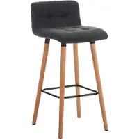DELUKE Barhocker GITOR - Stoff Dunkelgrau 42x49x94 cm | Barstuhl Mit Lehne Tresenhocker Tresenstuhl Kneipenhocker Kneipenstuhl