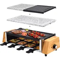 Syntrox Germany Syntrox Raclette-Grill Set Murten mit Wechselplatten