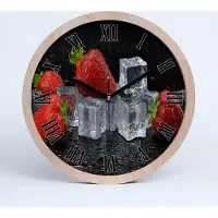 Tulup Holzuhr 20fi cm wanduhr - schwarze Spitzen - Erdbeereis