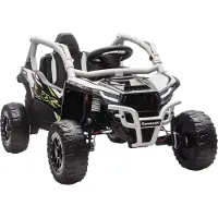 AIYAPLAY Kinder Elektroauto 12V Kinder UTV mit 2 Motorn, Fernbedienung, LED