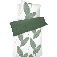 Damai Organic Bio Baumwolle Bettwäsche Blade green 100% Baumwolle, GRÖßENAUSWAHL:135x200 cm + 80x80 cm
