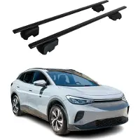 Omtec Dachträger Gepäckträger für VW ID.4 2020-2023 Querträger ABE Metall Schwarz 2x