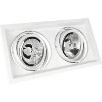 Spectrum Einbauleuchte MDD MAXI Weiß eckig 18,6x33,6cm schwenkbar für 2 x AR111 GU10 Leuchtmittel