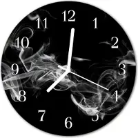 Tulup Glasuhr Wanduhr Küchenuhr Echt-Glas 30fi cm Rauch schwarz