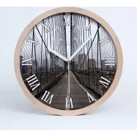 Tulup Holzuhr 20fi cm wanduhr - weiße Spitzen - Brooklyn Brücke