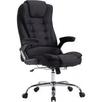 In And OutdoorMatch Premium Bürostuhl Noè Lawson - Stoff - Schwarz - Auf Rollen - Ergonomischer Bürostuhl - Für Erwachsene - Höhenverstellbar