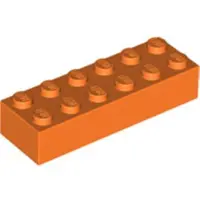 LEGO 2x6 Stein 2456 - 100 Stück Orange