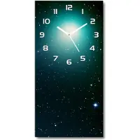 Tulup Wanduhr aus Glas – 30x60 cm - Glasbild - Glasuhr - Gehärtetes Glas -Galaxis