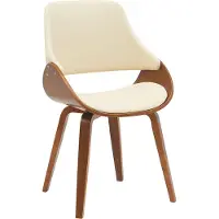 CLP Esszimmerstuhl Vangale gepolstert mit Rückenlehne und Bugholzgestell walnuss/creme Material Kunstleder