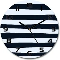 Tulup Wanduhr aus Glas 30fi Glasbild Glasuhr Gehärtetes Glas - schwarze-zeiger - Striped background