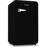 Klarstein Audrey Evo Retro Kühlschrank, 112L, Kühlschrank Ohne Gefrierfach, Leise 40 dB, Wendetür, Verstellbare Füße, 0–10 °C Thermostat, Schwarz