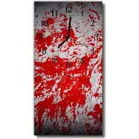 Tulup Glasuhr Wanduhr Küchenuhr Echt-Glas 30x60 Muster Rot