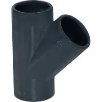 Haf 1x PVC Fittings T-Stück 45° mit 40mm | Klebemuffe x Klebemuffe x Klebemuffe | Verbinder aus grauem PVC-U | PN16 für PVC Rohr und Poolverrohrung