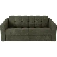 Vente-unique Schlafsofa mit Matratze 3-Sitzer - Strukturstoff - Khakigrün - Liegefläche 140 cm (breite Latten) - Matratze 18 cm - DARIELO