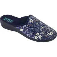 Adanex Damenhausschuhe Silvia 29158 blau mit Blumen