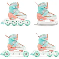 Raven 4in1 Inlineskates/Triskates/Rollschuhe/Schlittschuhe Isla Orange/Mint 27-30 verstellbar