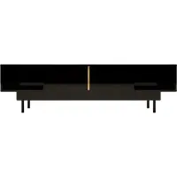 Dancan Artemisa Hochglanz Möbel / Tv-Kommode Mit Goldenem Akzent / 2 Schubladen / 2 Offenen Fächern / 163 Cm / Schwarz