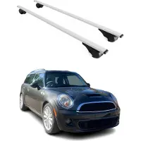 Omtec Dachträger Gepäckträger für Mini Clubman 2007-2014 Grundträger Metall Silber 2x
