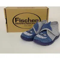 Fischer Jungen Hausschuh Haikopf mit Klettverschluss blaugrau 20
