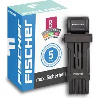 Fischer Fahrrad Fischer Faltschloss Security 8 mit Schlüssel und Halter 85 cm schwarz