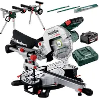 Metabo Akku Kappsäge Säge Ladegerät KGS 18LTX BL 216 + Untergestell KSU 251 Set