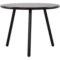 DELUKE Couchtisch NENIM - Kunststoff Schwarz 60x60x45 cm | Sofatisch Rund Beistelltisch Wohnzimmertisch Klein