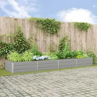 vidaXL "Schlussverkauf" Pflanzkübel im Garten - 1 pc - Blumenbeet/Gartenbeet - Hellgrau 195x100x45 cm Verzinkter Stahl C13541