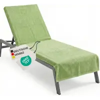 NYVI Frottee Schonbezug für Gartenliege NYVISpa 75x200 cm Grün - Hygiene Liegestuhlauflage für Sonnenliegen Strandliegen - Handtuch Bezug - 100