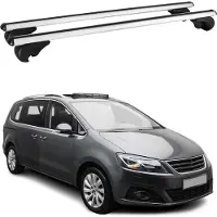 Omtec Dachträger Grundtäger für Seat Alhambra mk2 2010-2020 75kg Alu Silber 2 tlg