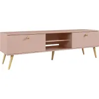 Bettso RTV-Schrank TV-Tisch Fernsehtisch TV Lowboard Tisch Schnurgriffe Boho für das Wohnzimmer IKON 170 cm Rosa