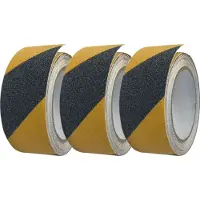 Vago-Tools 3x Antirutschband Selbstklebend 50mm x 5m Klebeband schwarz-gelb Tape
