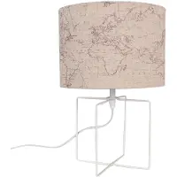 Clayre & Eef Tischlampe Ø 22x34 cm Beige Weiß Eisen