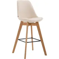 DELUKE Barhocker GIKAR - Kunstleder Creme 48x56x112 cm | Barstuhl Mit Lehne Tresenhocker Tresenstuhl Kneipenhocker Kneipenstuhl