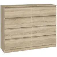 Top E Shop Topeshop M8 120 SONOMA, Eiche, 8 Schublade(n), Partikelbord, Einfarbig, Modern, Partikelbord