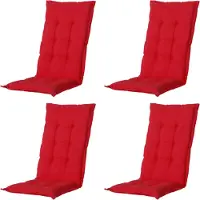 Madison - Gartenstuhlauflage High Back Panama rot - Ca. 123x50 cm - 4er-Set