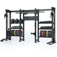 ATLETICA R8 Vulture | Power Rack | Cable Cross Power Rack | Storage System | Dualer Kabelzug mit 340cm Griffweite | 2x90kg Steckgewicht
