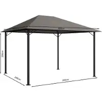 Quick Star Metall Garten Pavillon Nizza 3x4m Partyzelt Taupe / Beigegrau RAL 7006