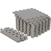 Gorilla Sports Bodenschutzmatte - Set, 18 Stücke, 30x30 cm, EVA, Rutschfest, Grau - Bodenmatte, Schutzmatte, Puzzlematte, Fitness Unterlegmatte